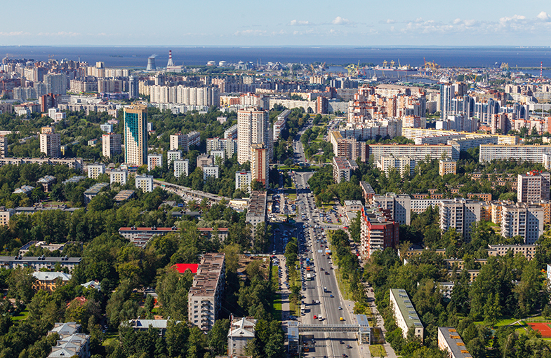 Жилые кварталы Кировского района, вид сверху